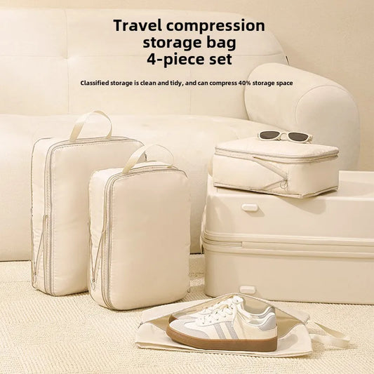 Set de 4 cubes de rangement compressibles en polyester imperméable pour valise