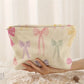 Trousse de toilette enfant motifs cœurs en velours côtelé