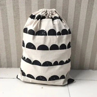 Sac à linge en coton et lin à cordon imprimé