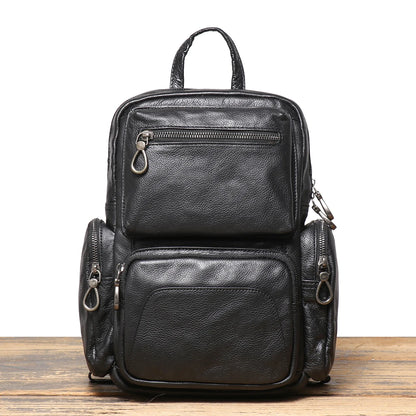 Sac à dos compact en cuir véritable