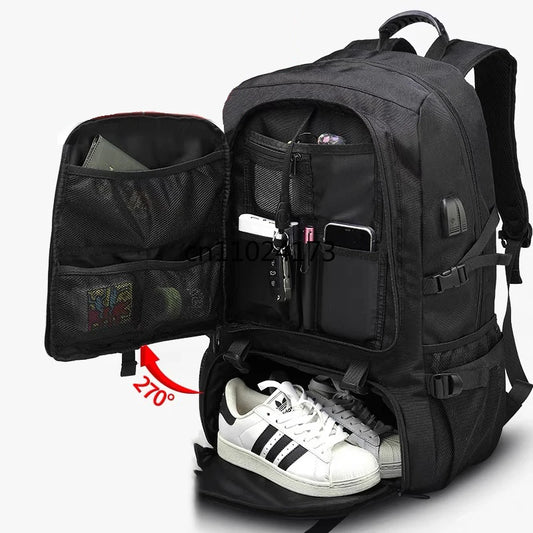 Sac à dos multifonction nylon imperméable avec compartiment chaussures et port USB