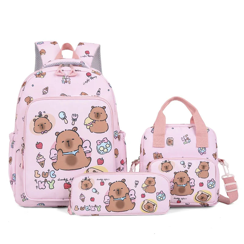 Set 3 pièces Sac à dos enfant Capybara