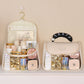 Trousse de Toilette Suspendue Transparente en PVC – Grande Capacité avec Crochet Métallique