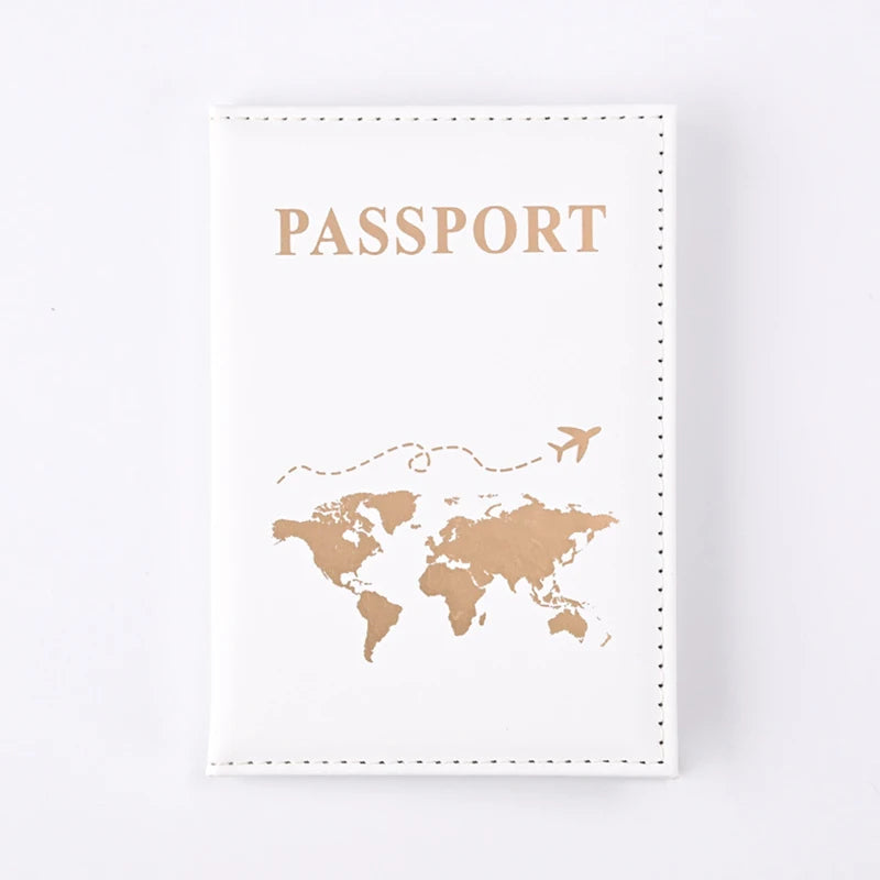 Étui Passeport PU Cuir Motif Monde – Protection Élégante Voyage