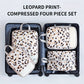 Set de 4 cubes de rangement compressibles imprimés en polyester pour valise