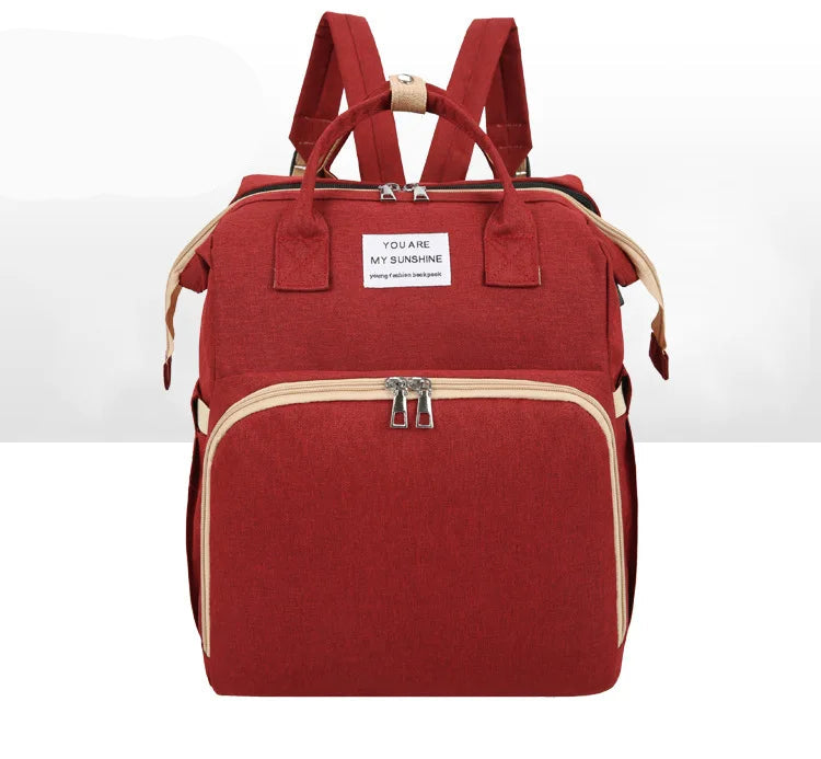 Sac à Langer Multifonction avec Lit Pliant Intégré – Nylon Résistant & Grande Capacité