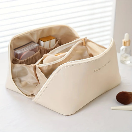 Trousse de Toilette Luxe en Similicuir – Grande Capacité avec Compartiments Intérieurs