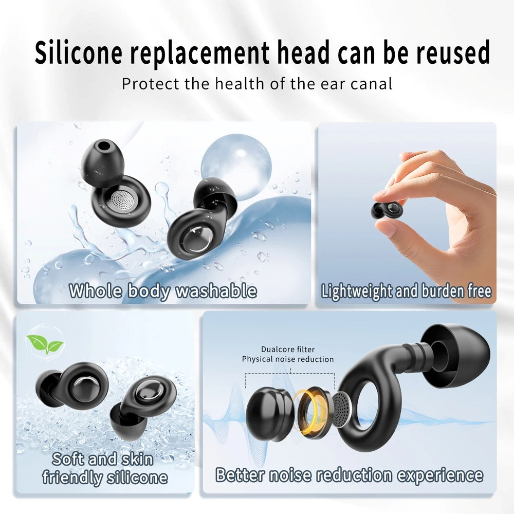 Bouchons d’oreilles antibruit en silicone réutilisables