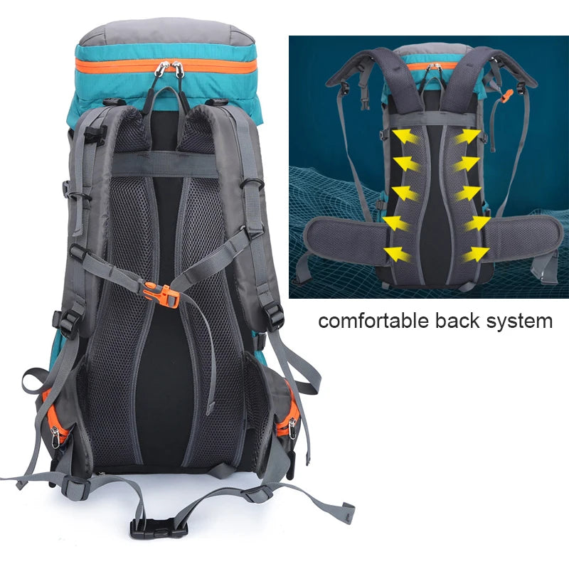 Sac de Randonnée 65L Étanche avec Système d’Hydratation