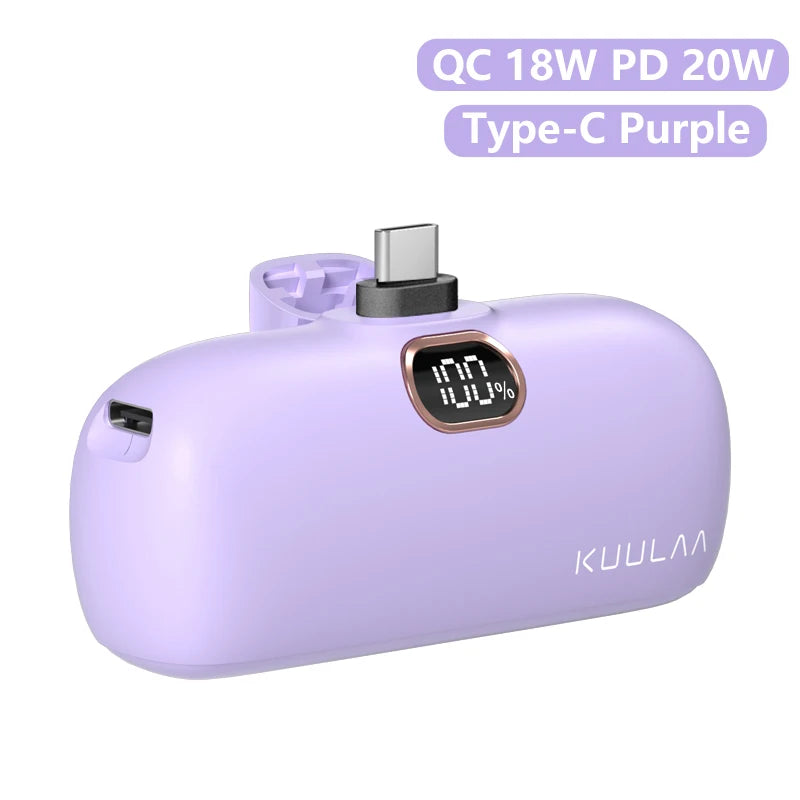 Batterie Externe KUULAA Mini 5000mAh – Charge Rapide 20W