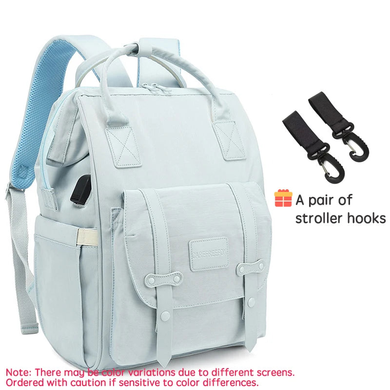 Sac à dos à langer multifonction étanche avec interface USB