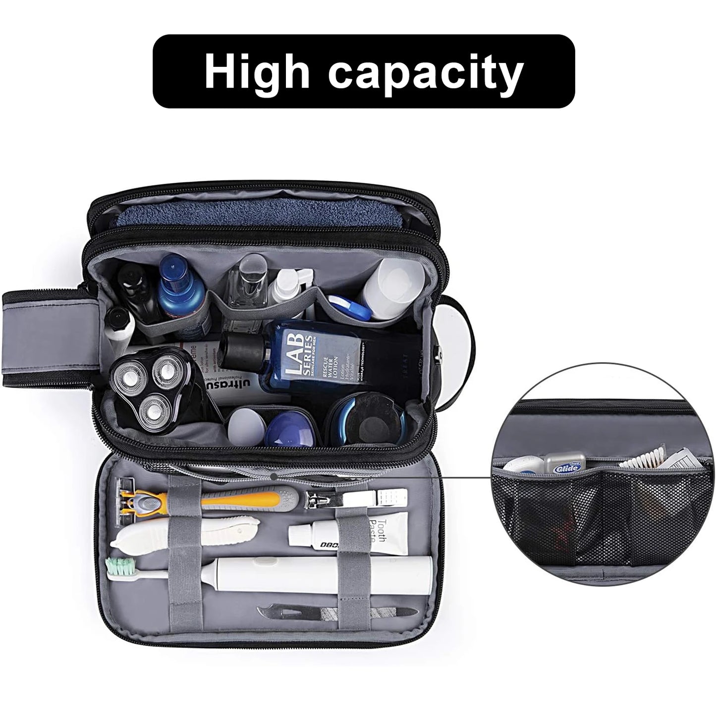 Trousse de toilette homme imperméable grande capacité