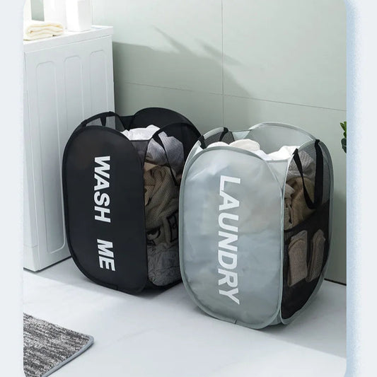 Panier à Linge Pliable en Maille Respirante - Grande Capacité