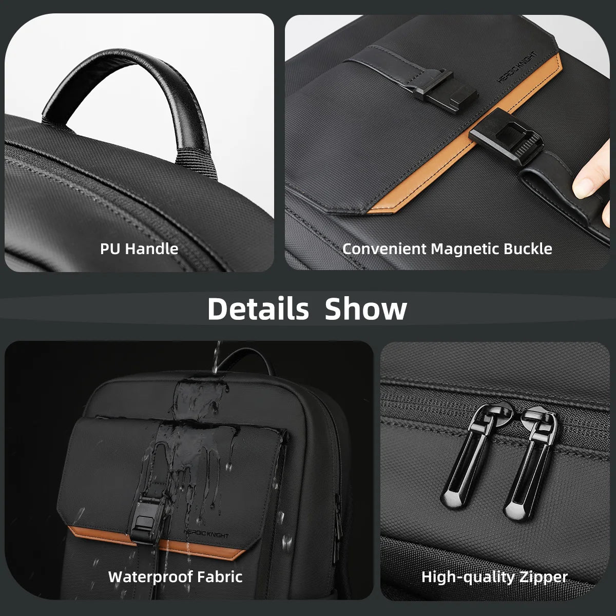 Sac à Dos Business HK avec Rabat Élégant – 15.6" Étanche et Multifonction