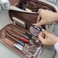 Trousse de Maquillage Multifonction en Similicuir – Grande Capacité 3 Couches avec Double Fermeture