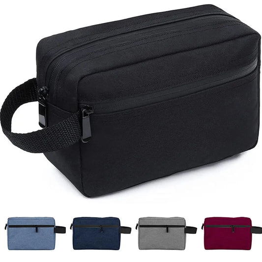 Trousse de Toilette Voyage Canvas 22 cm – Étanche & Poche Frontale