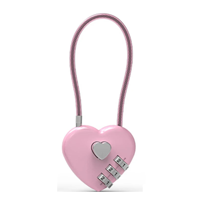 Cadenas Cœur à Code 3 Chiffres en Alliage de Zinc – Style Élégant et Sécurisé