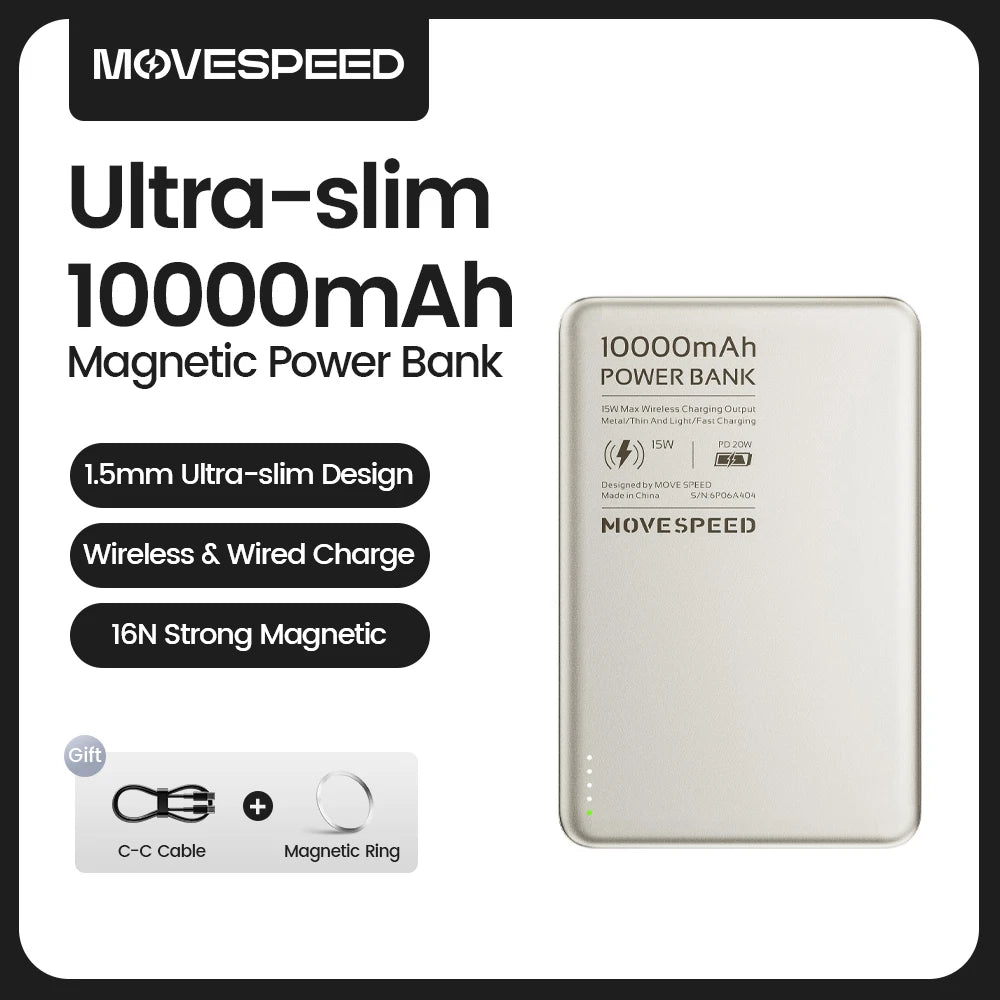 MOVESPEED S10 Slim Magnetic Power Bank 10000mAh