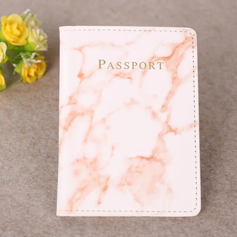 Porte-Passeport Marbre en Similicuir PU