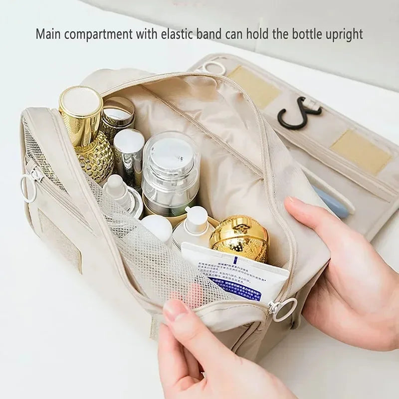 Trousse de Toilette Suspendue en Polyester Imperméable – Multi-compartiments Voyage & Salle de Bain