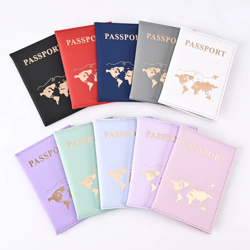 Étui Passeport PU Cuir Motif Monde – Protection Élégante Voyage
