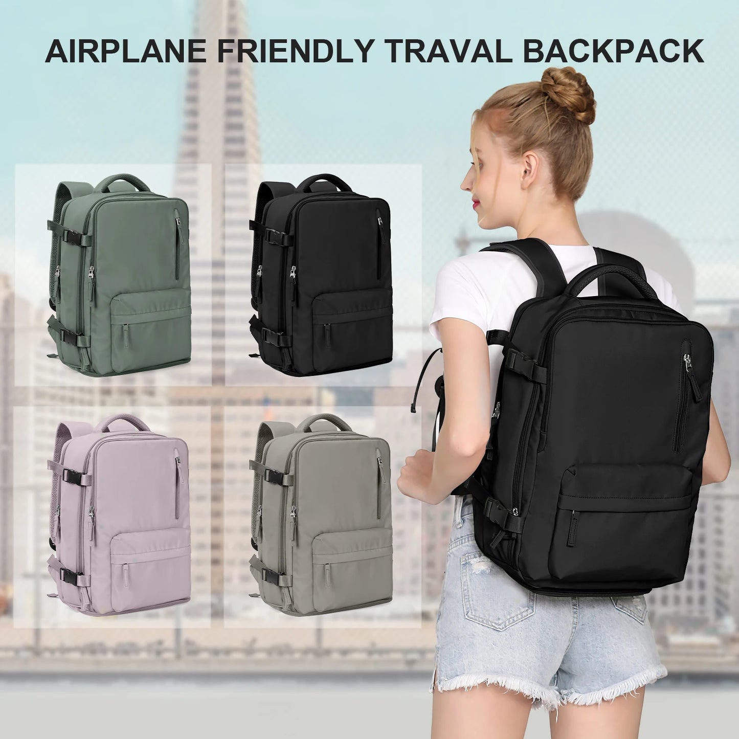 Sac à Dos Cabine 40×30×20 – Compartiment Chaussures & Ordinateur