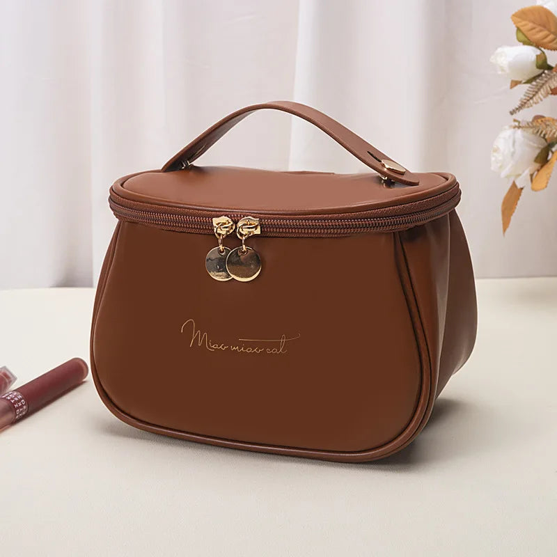 Sac de Maquillage PU Étanche Femme – Grande Capacité Voyage