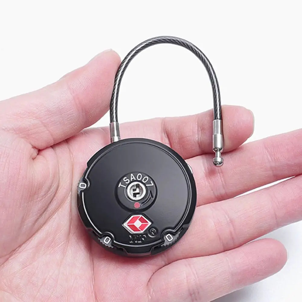 Cadenas TSA Rond 3 Chiffres avec Câble – Sécurité et Style Compact