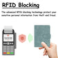 Porte-passeport PU avec fermeture et bloquage RFID