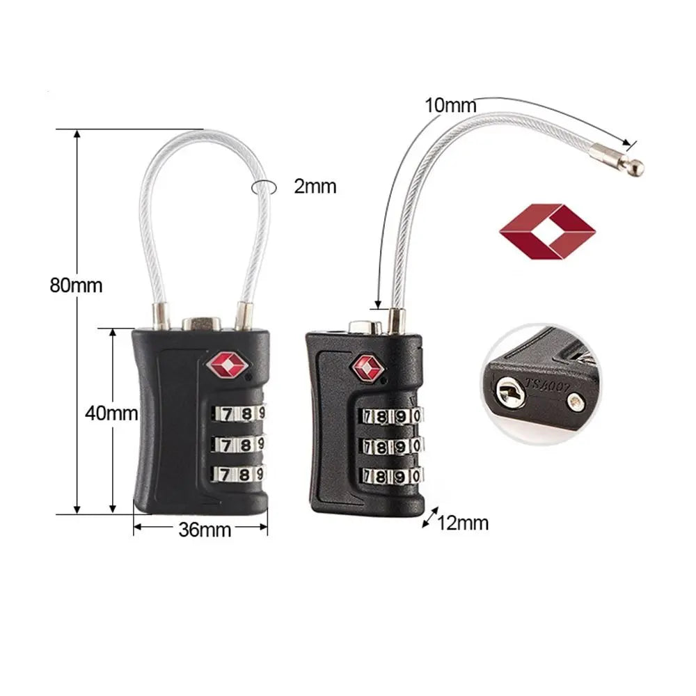 Cadenas TSA à Code Couleurs – 3 Chiffres Antivol pour Bagages