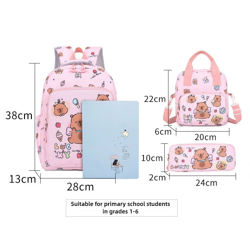 Set 3 pièces Sac à dos enfant Capybara