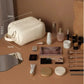 Trousse de Maquillage Multifonction en Similicuir – Grande Capacité 3 Couches avec Double Fermeture