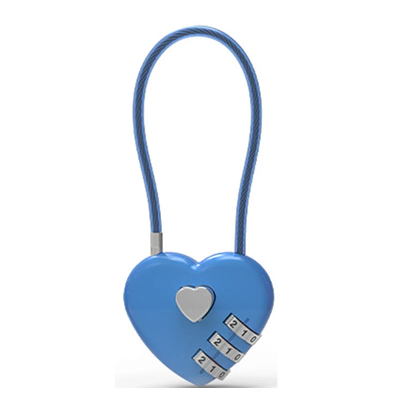 Cadenas Cœur à Code 3 Chiffres en Alliage de Zinc – Style Élégant et Sécurisé