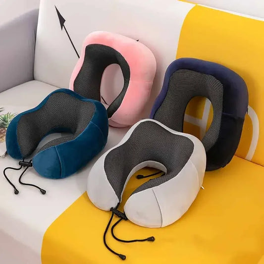 Coussin de voyage en mousse mémoire forme U avec soutien cervical et confort aérien