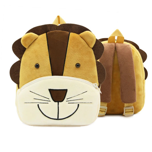 Sac à dos enfant lion en peluche maternelle