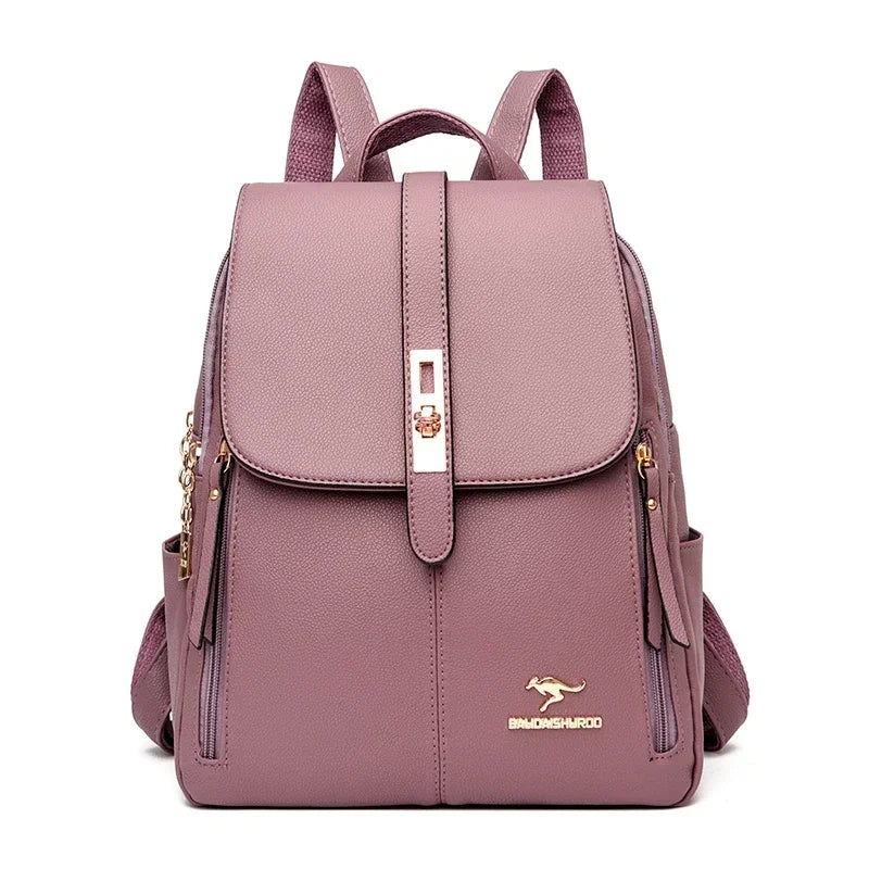 Sac à dos femme grande capacité en cuir microfibre