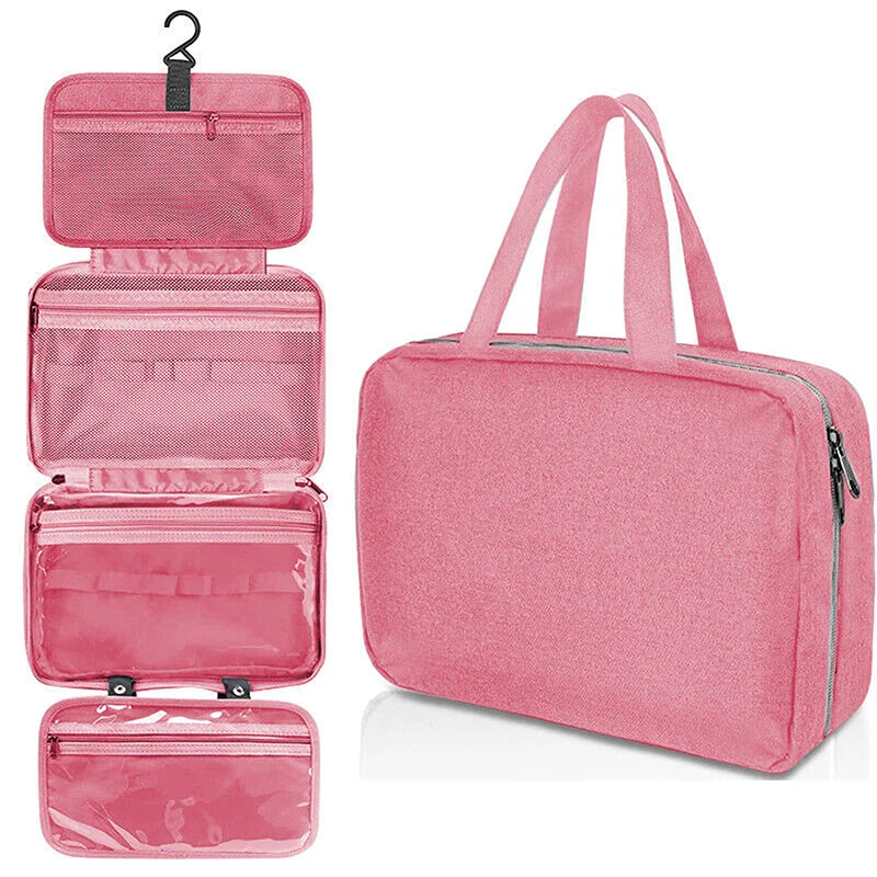 Trousse de Toilette Suspendue Imperméable – Grand Format Pliable Multi-compartiments