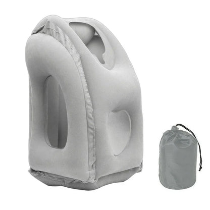 Coussin de voyage gonflable avec support menton