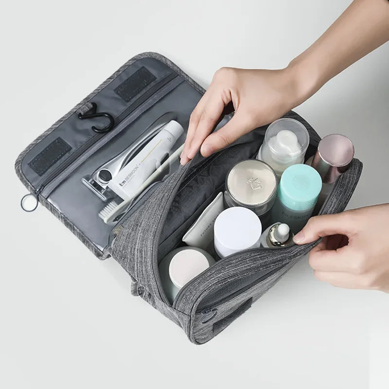 Sac de toilette suspendu en Oxford – Grande capacité et design imperméable
