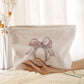 Trousse de toilette enfant motifs cœurs en velours côtelé