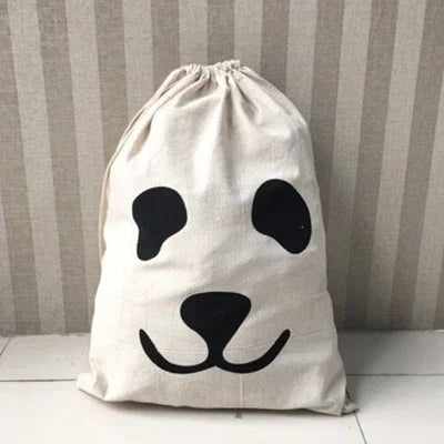Sac à linge en coton et lin à cordon imprimé