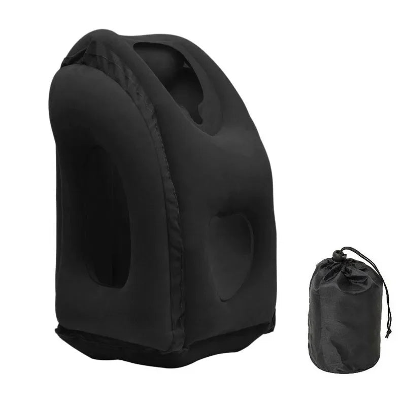 Coussin de voyage gonflable avec support menton