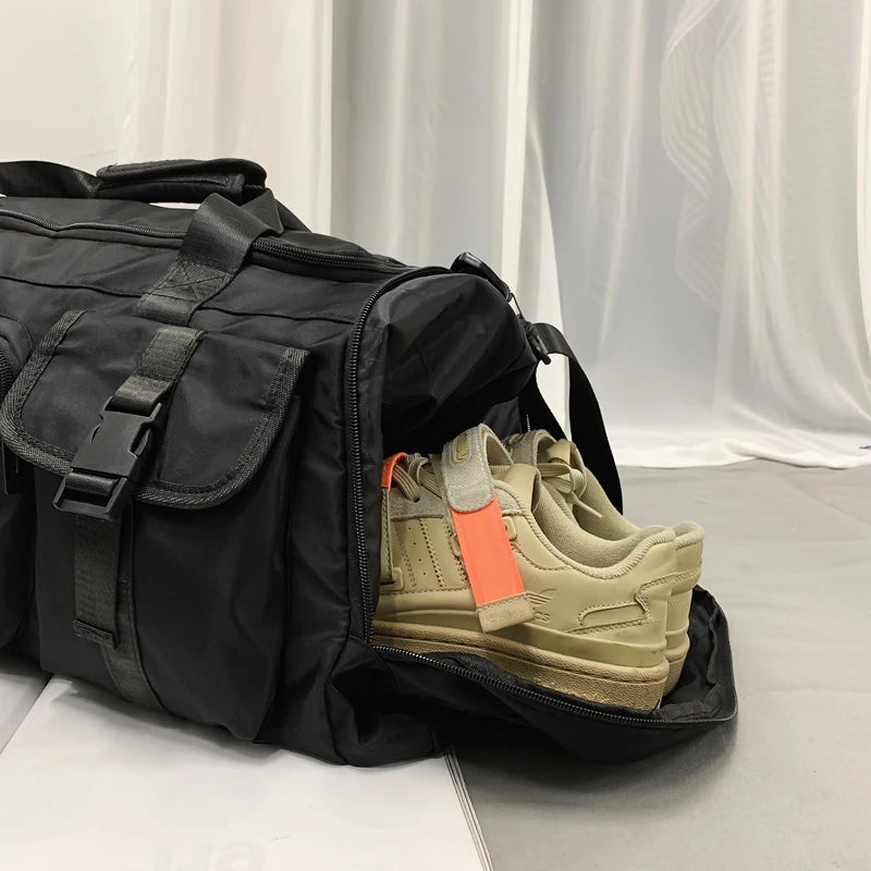 Sac de voyage en nylon imperméable avec compartiment chaussures