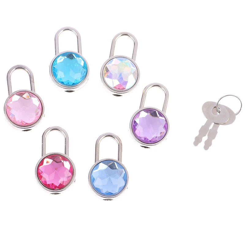 Cadenas Miniature Rond avec Clé – Style Cristal Coloré