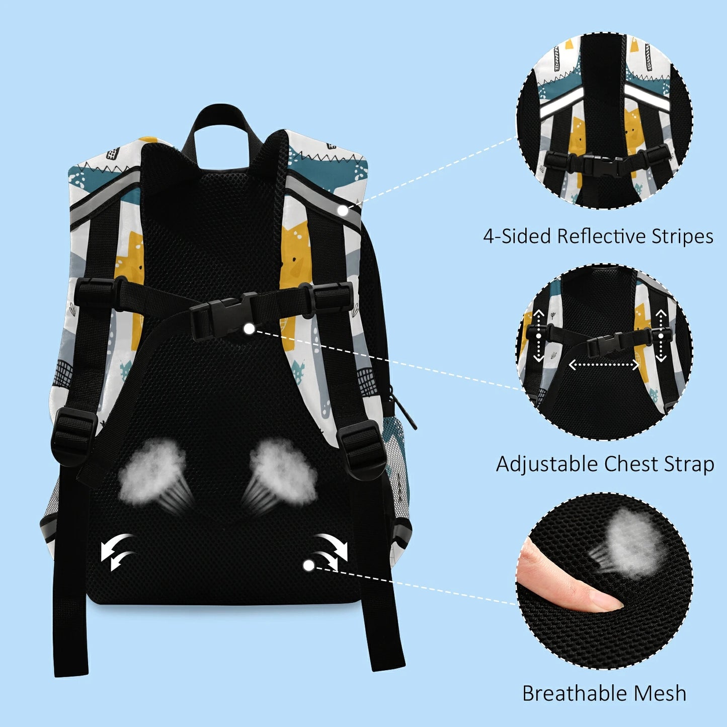 Sac à dos enfant dinosaure polyester léger