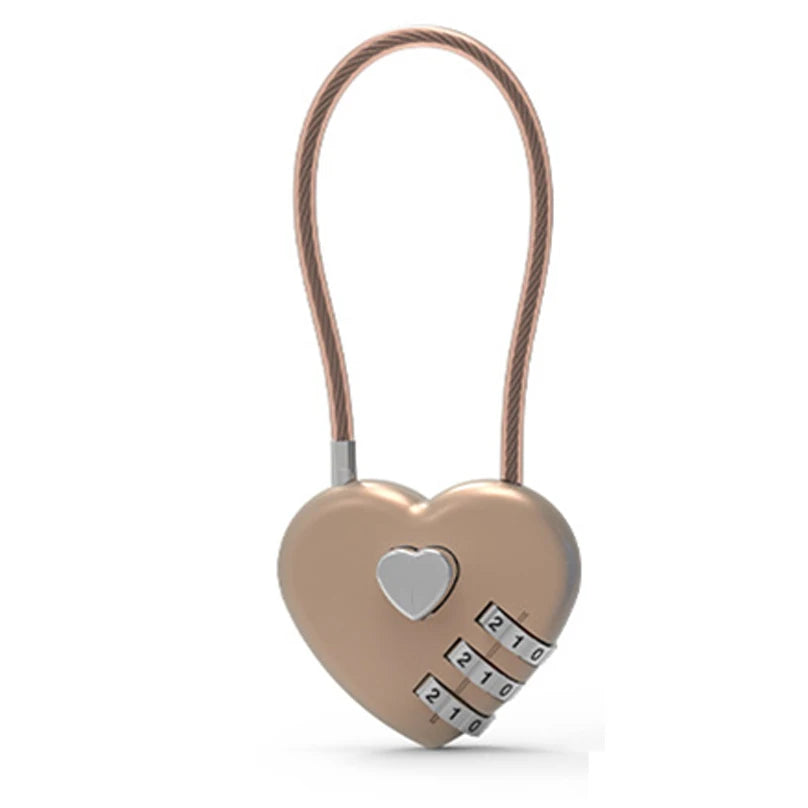 Cadenas Cœur à Code 3 Chiffres en Alliage de Zinc – Style Élégant et Sécurisé