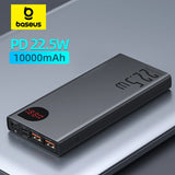 Baseus Power Bank 10000mAh PD 22.5W avec écran digital, métal