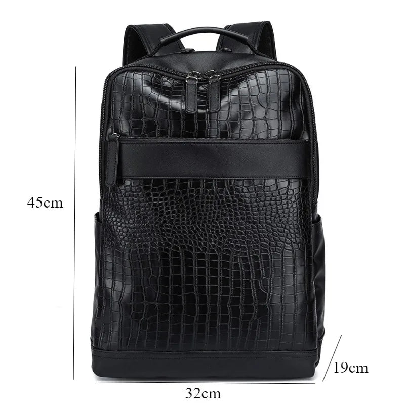 Sac à dos business en similicuir crocodile