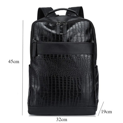 Sac à dos business en similicuir crocodile