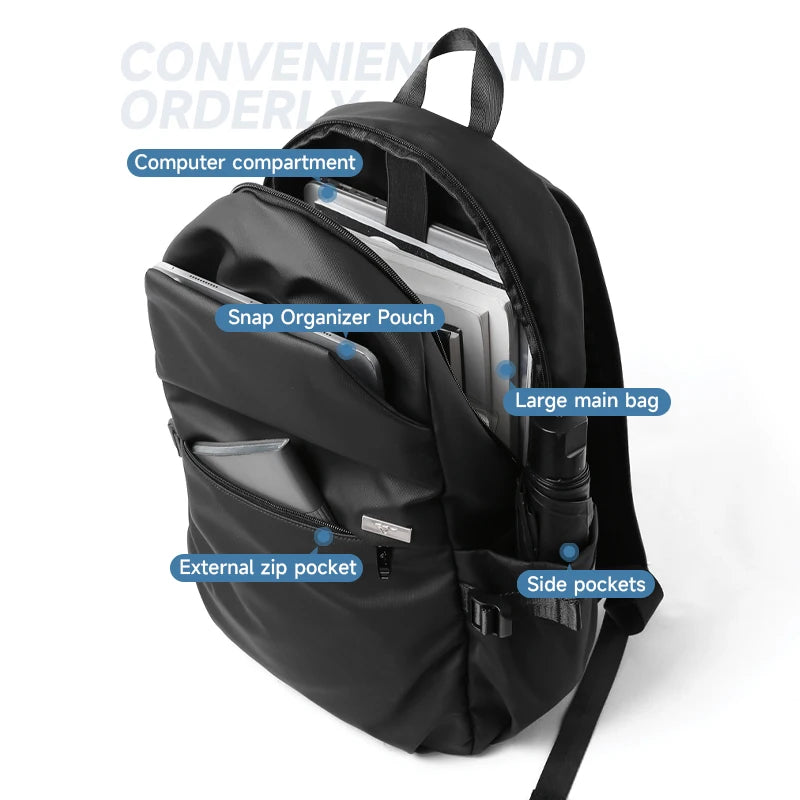 Sac à dos business en cuir synthétique imperméable